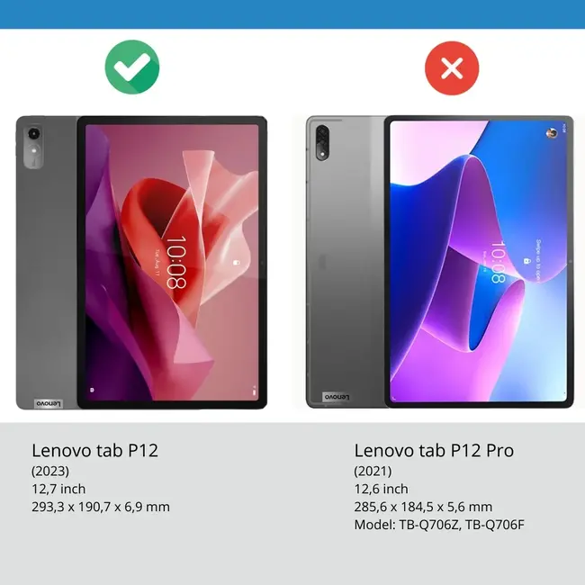 Bluetooth Toetsenbord geschikt voor Lenovo Tab P12 (2023) - 12.7 Inch - Toetsenbord  Hoes - QWERTY Keyboard case - Auto/Wake functie - Zwart