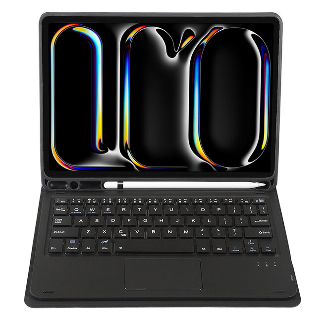Case2go - Bluetooth toetsenbord geschikt voor Apple iPad Pro 11 (2025/2024) - Bluetooth Toetsenbord hoes - Toetsenbord hoes met Touchpad- Zwart
