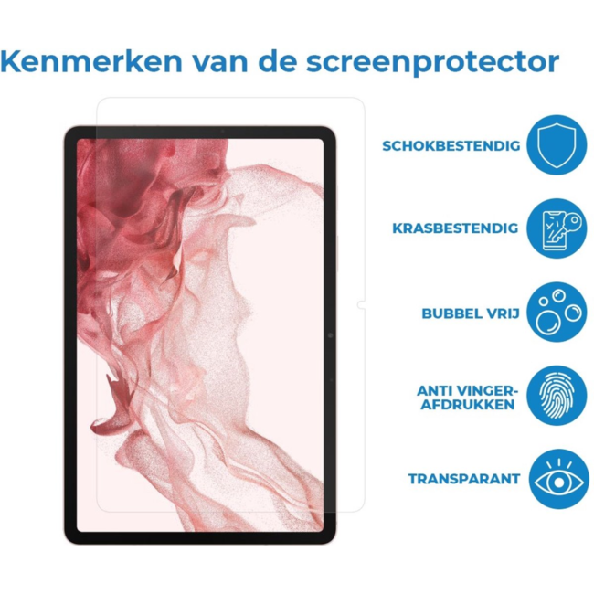 Case2go - 2-Pack Tablet screenprotector geschikt voor Samsung Galaxy S9 (2023) - 11 Inch - Tempered Glass - Case Friendly - Transparant