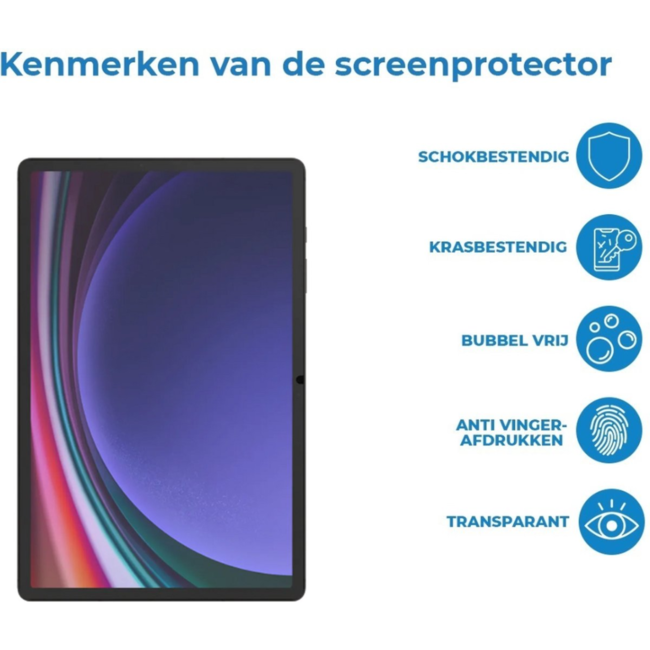 Case2go - 2-Pack Tablet screenprotector geschikt voor Samsung Galaxy S10 Plus (2024) - 12.4 Inch - Tempered Glass - Case Friendly - Transparant