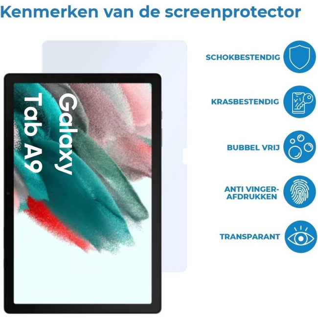 Case2go - 2-Pack Tablet screenprotector geschikt voor Samsung Galaxy Tab A11 (2025) / A9 (2023) - 8.7 Inch - Tempered Glass - Case Friendly - Transparant