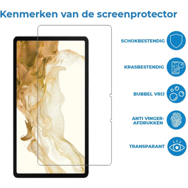 Case2go - 2-Pack Tablet screenprotector geschikt voor Samsung Galaxy S9 Plus (2023) - 12.4 Inch - Tempered Glass - Case Friendly - Transparant