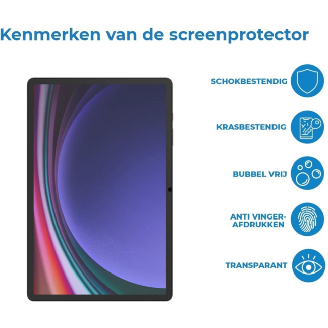 Case2go - 2-Pack Tablet screenprotector geschikt voor Samsung Galaxy S10 Ultra (2024) - 14.6 Inch - Tempered Glass - Case Friendly - Transparant