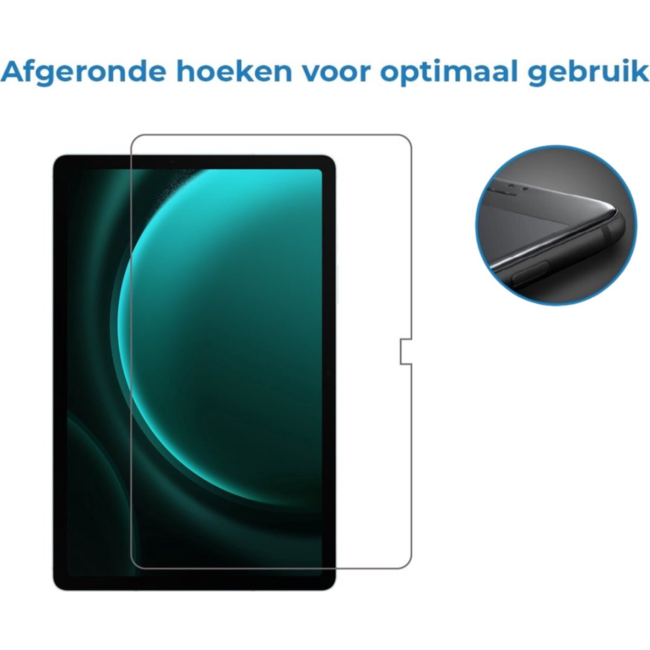 Case2go - 2-Pack Tablet screenprotector geschikt voor Samsung Galaxy Tab S9 FE Plus (2023) - 12.4 Inch - Tempered Glass - Case Friendly - Transparant