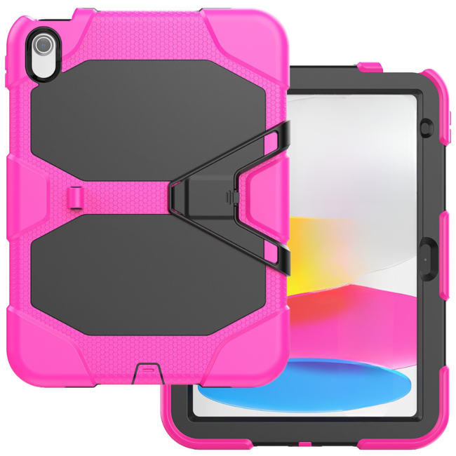 Case2go - Tablet hoes geschikt voor Apple iPad 11 (2025) A16 / Apple iPad 10.9 (2022) - Extreme Armor Case - Roze