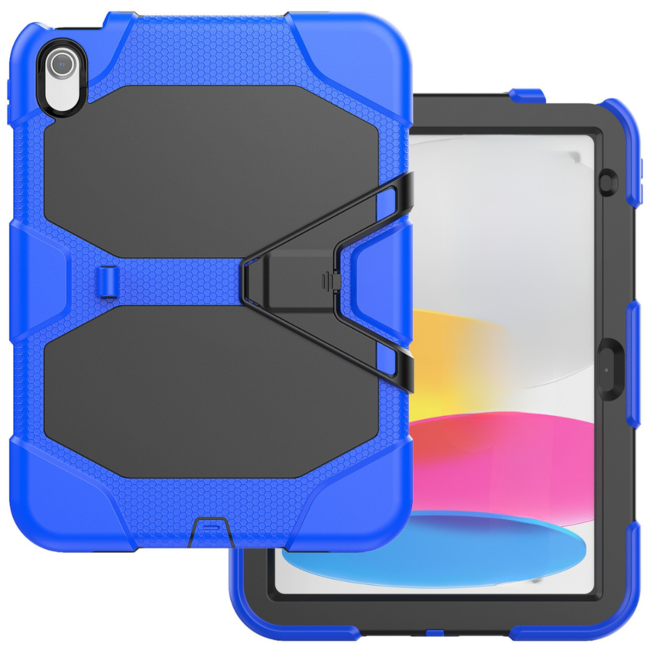 Case2go - Tablet hoes geschikt voor Apple iPad 11 (2025) A16 / Apple iPad 10.9 (2022) - Extreme Armor Case - Donker Blauw