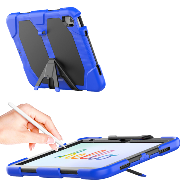Case2go - Tablet hoes geschikt voor Apple iPad 11 (2025) A16 / Apple iPad 10.9 (2022) - Extreme Armor Case - Donker Blauw