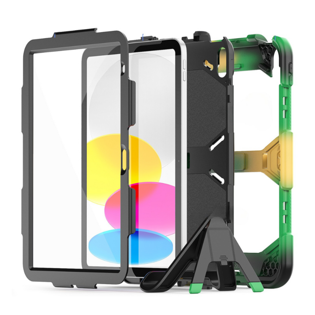 Case2go - Tablet hoes geschikt voor Apple iPad 11 (2025) A16 / Apple iPad 10.9 (2022) - Extreme Armor Case - Camouflage