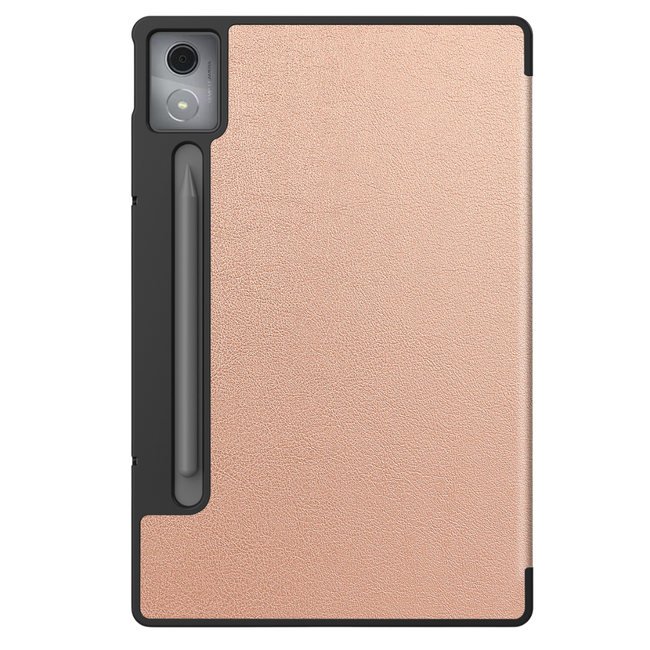 Case2go - Tablet hoes geschikt voor Lenovo Idea Tab Pro - 12.7 Inch - Tri-Fold Book Case - Auto/Wake functie - Rosé Goud