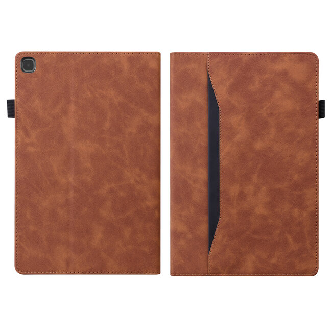 Case2go - Tablet hoes geschikt voor Samsung Galaxy Tab S6 Lite (2024) / Galaxy Tab S6 Lite (2022/2020) - Business Wallet Book Case - Met pasjeshouder - Bruin