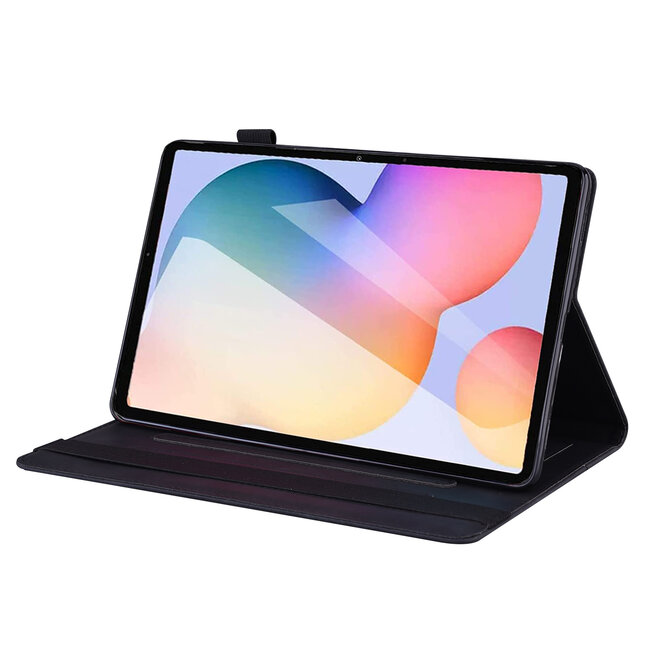 Case2go - Tablet hoes geschikt voor Samsung Galaxy Tab S6 Lite (2024) / Galaxy Tab S6 Lite (2022/2020) - Business Wallet Book Case - Met pasjeshouder - Zwart