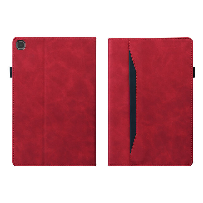 Case2go - Tablet hoes geschikt voor Samsung Galaxy Tab S6 Lite (2024) / Galaxy Tab S6 Lite (2022/2020) - Business Wallet Book Case - Met pasjeshouder - Rood
