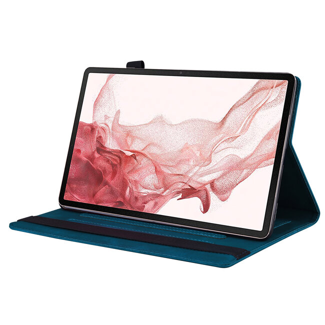 Case2go - Tablet hoes geschikt voor Samsung Galaxy Tab S10 FE - Business Wallet Book Case - Met pasjeshouder  - Blauw