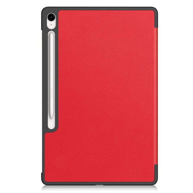 Case2go - Tablet hoes geschikt voor Samsung Galaxy Tab S10 FE Plus - 13.1 Inch - Tri-Fold Book Case - Auto/Wake functie - Rood
