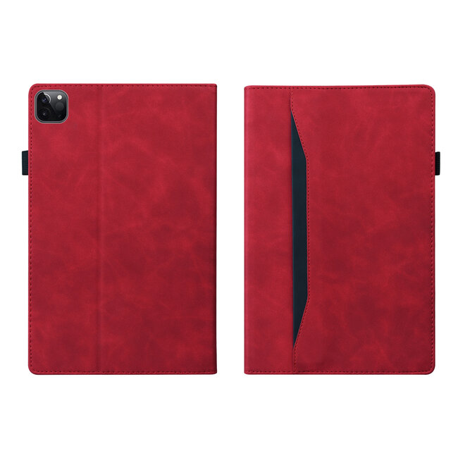 Case2go - Tablet hoes geschikt voor Apple iPad Pro 11 (2025) / Apple iPad Pro 11 (2024) - Business Wallet Book Case - Met pasjeshouder - Rood
