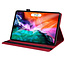 Case2go - Tablet hoes geschikt voor Apple iPad Pro 11 (2024) - Business Wallet Book Case - Met pasjeshouder - Rood