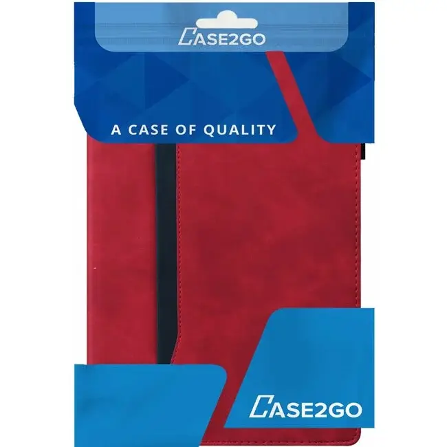 Case2go - Tablet hoes geschikt voor Apple iPad Pro 11 (2025) / Apple iPad Pro 11 (2024) - Business Wallet Book Case - Met pasjeshouder - Rood