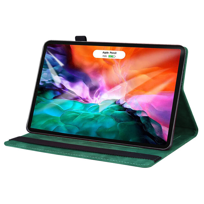 Case2go - Tablet hoes geschikt voor Apple iPad Pro 11 (2025) / Apple iPad Pro 11 (2024) - Business Wallet Book Case - Met pasjeshouder - Groen
