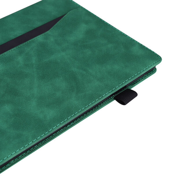 Case2go - Tablet hoes geschikt voor Apple iPad Pro 11 (2025) / Apple iPad Pro 11 (2024) - Business Wallet Book Case - Met pasjeshouder - Groen