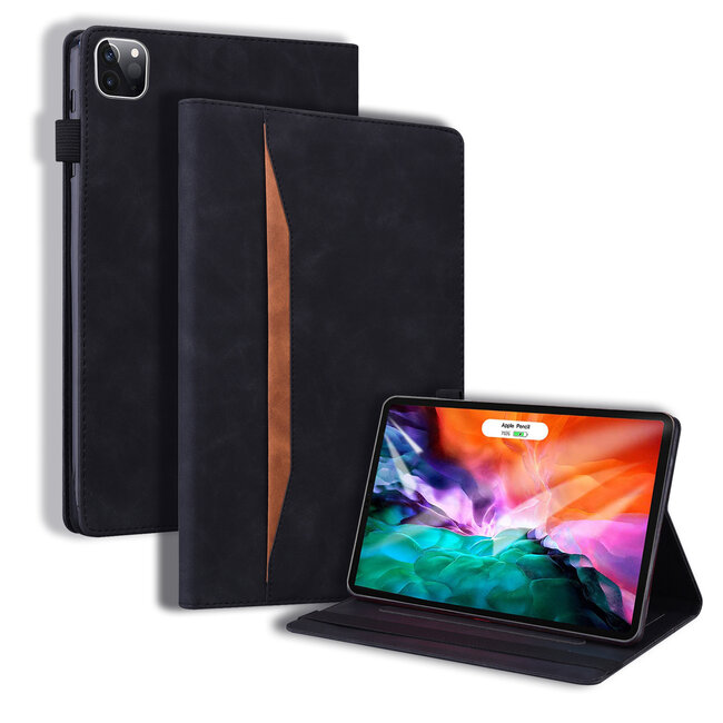 Case2go - Tablet hoes geschikt voor Apple iPad Pro 11 (2024) - Business Wallet Book Case - Met pasjeshouder - Zwart