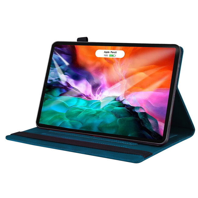 Case2go - Tablet hoes geschikt voor Apple iPad Pro 11 (2025) / Apple iPad Pro 11 (2024) - Business Wallet Book Case - Met pasjeshouder - Blauw