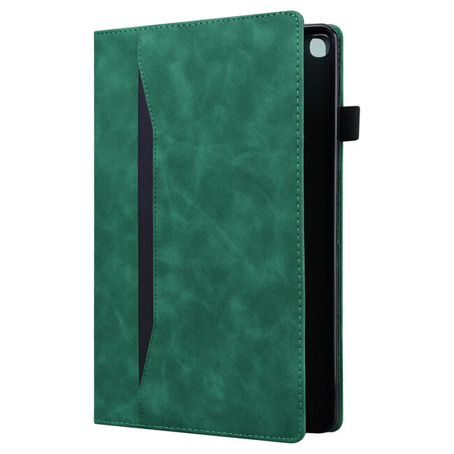 Case2go - Tablet hoes geschikt voor Apple iPad Pro 13 (2025/2024) - Business Stiching Case - Wallet Book Case - Groen