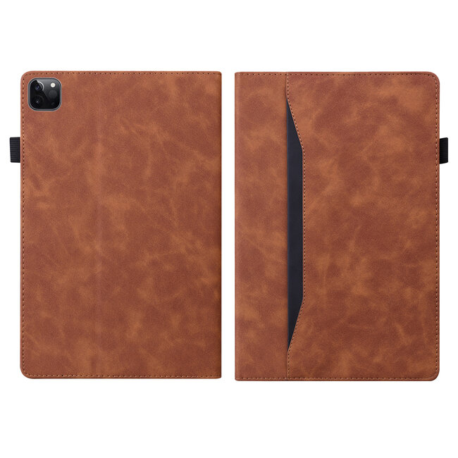 Case2go - Tablet hoes geschikt voor Apple iPad Pro 13 (2025/2024) - Business Stiching Case - Wallet Book Case - Bruin