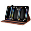 Case2go - Tablet hoes geschikt voor Apple iPad Pro 13 (2024) - Business Stiching Case - Wallet Book Case - Bruin
