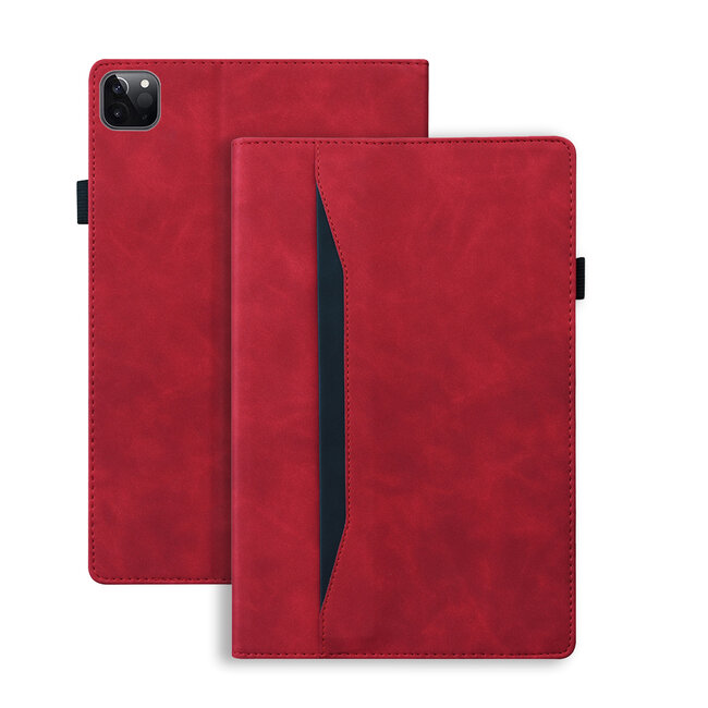 Case2go - Tablet hoes geschikt voor Apple iPad Pro 13 (2025/2024) - Business Stiching Case - Wallet Book Case - Rood