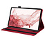 Case2go - Tablet hoes geschikt voor Samsung Galaxy Tab S9 FE Plus - Business Wallet Book Case - Met pasjeshouder - Rood