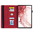 Case2go - Tablet hoes geschikt voor Samsung Galaxy Tab S9 FE Plus - Business Wallet Book Case - Met pasjeshouder - Rood