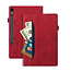 Case2go - Tablet hoes geschikt voor Samsung Galaxy Tab S9 FE Plus - Business Wallet Book Case - Met pasjeshouder - Rood