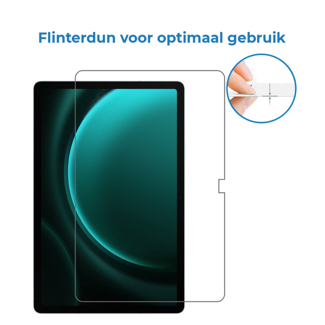 Case2go - Tablet Screenprotector geschikt voor Samsung Galaxy Tab S10 FE Plus - 13.1 Inch - Tempered Glass - Case Friendly - Transparant