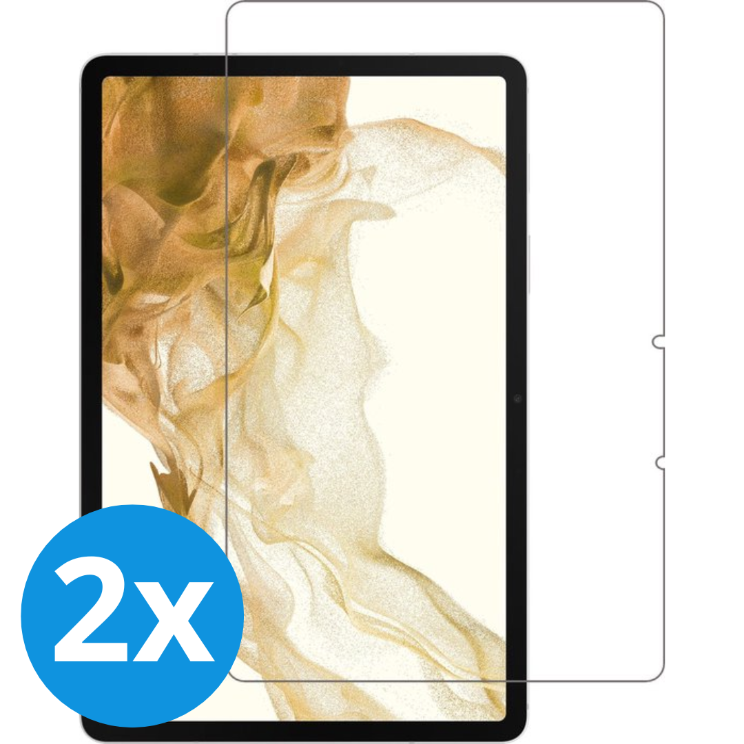 Case2go - 2-Pack Tablet screenprotector geschikt voor Samsung Galaxy S9 Plus (2023) - 12.4 Inch - Tempered Glass - Case Friendly - Transparant afbeelding