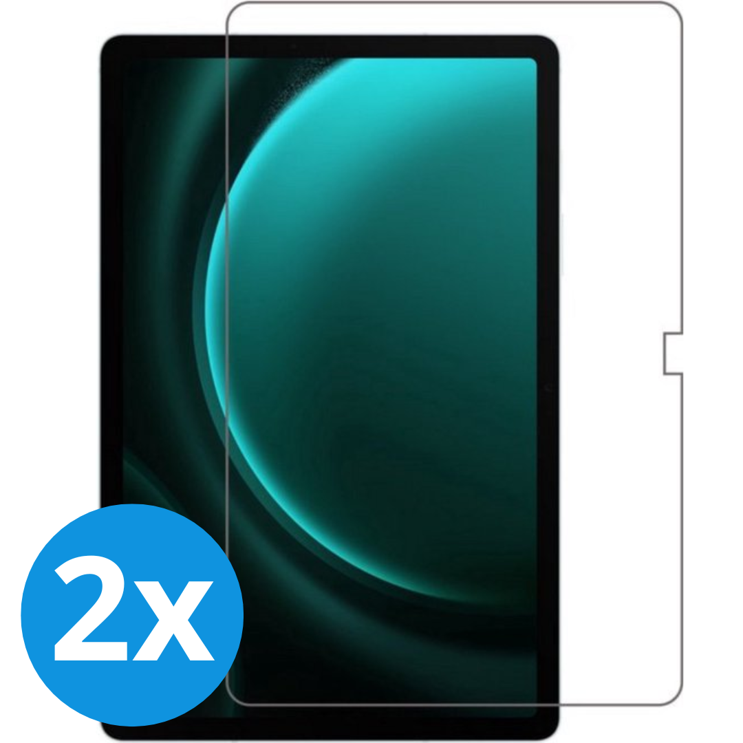 Case2go - 2-Pack Tablet screenprotector geschikt voor Samsung Galaxy Tab S9 FE Plus (2023) - 12.4 Inch - Tempered Glass - Case Friendly - Transparant afbeelding