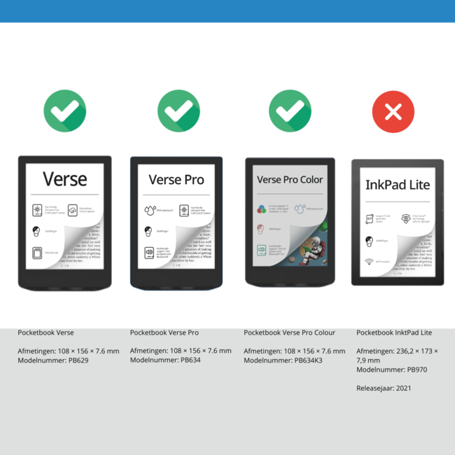 Case2go - E-reader Hoes geschikt voor PocketBook Verse / Verse Pro / Verse Pro Color - Sleepcover - Auto/Wake functie - Magnetische sluiting - Sterrenhemel