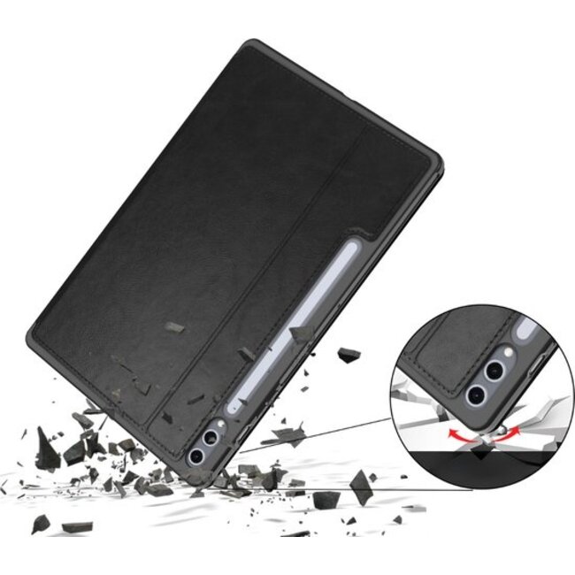 Case2go - Hoes geschikt voor Samsung Galaxy Tab S10 FE - Ultimate Business Book Case - 10.9 Inch - Zwart