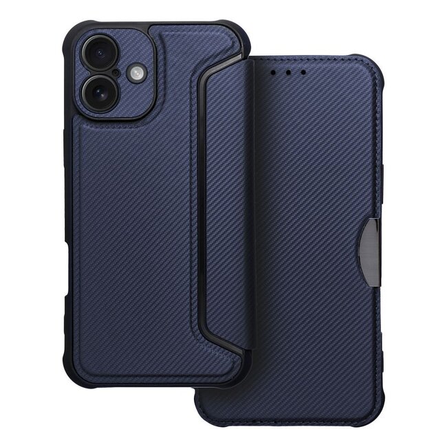 Case2go - Hoesje geschikt voor Apple iPhone 16 Plus - Schokbestendige Book Case - Blauw