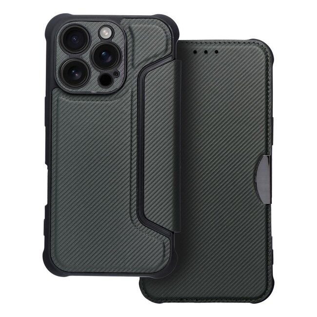 Case2go - Hoesje geschikt voor Apple iPhone 16 Pro Max - Schokbestendige Book Case - Groen