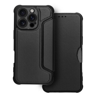 Case2go Case2go - Hoesje geschikt voor Apple iPhone 16 Pro - Schokbestendige Book Case - Zwart