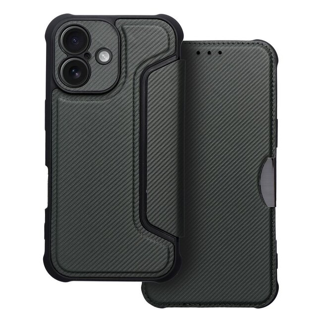 Case2go - Hoesje geschikt voor Apple iPhone 16 Plus - Schokbestendige Book Case - Groen