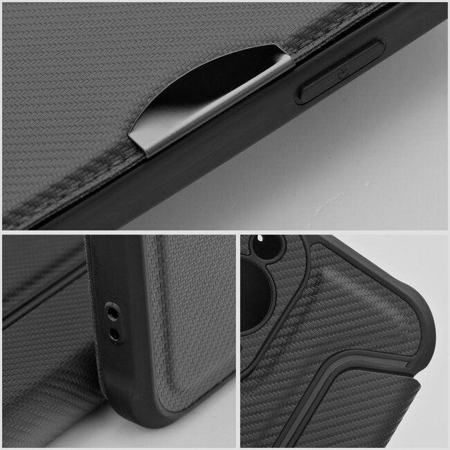 Case2go - Hoesje geschikt voor Apple iPhone 16 Pro Max - Schokbestendige Book Case - Zwart