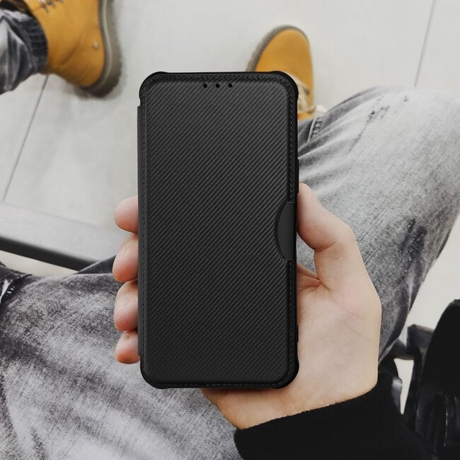 Case2go - Hoesje geschikt voor Xiaomi Redmi Note 14 Pro - Schokbestendige Book Case - Zwart