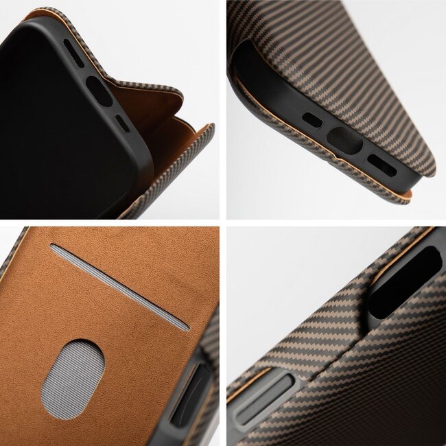 Case2go - Hoesje geschikt voor Xiaomi Redmi Note 14 - Magnetische Book Case - Bruin