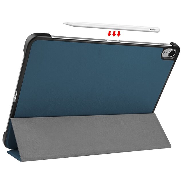 Tablet hoes geschikt voor Apple iPad Air 11 (2025) / Apple iPad Air 11 (2024) / iPad Air 10.9 (2022) tri-fold - Case met Auto Wake/Sleep functie - Cyaan