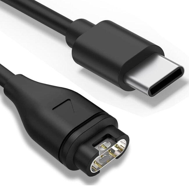 Oplaadkabel geschikt voor Garmin Forerunner / Vivoactive / Fenix / Venu - 1 meter kabel - USB C naar Garmin - Zwart