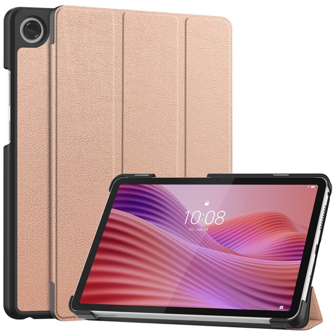 Case2go - Tablet hoes geschikt voor Lenovo Tab One - 8.7 Inch - Tri-Fold Book Case - Auto/Wake functie - Rosé Goud