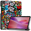 Case2go - Tablet hoes geschikt voor Lenovo Tab One - 8.7 Inch - Tri-Fold Book Case - Auto/Wake functie - Grafitti