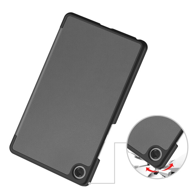 Case2go - Tablet hoes geschikt voor Lenovo Tab One - 8.7 Inch - Tri-Fold Book Case - Auto/Wake functie - Grijs