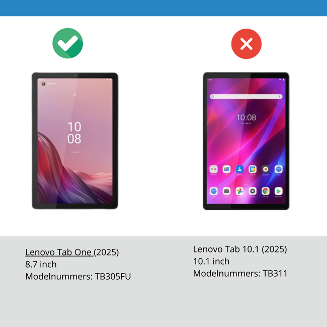 Case2go - Tablet hoes geschikt voor Lenovo Tab One - 8.7 Inch - Tri-Fold Book Case - Auto/Wake functie - Zwart